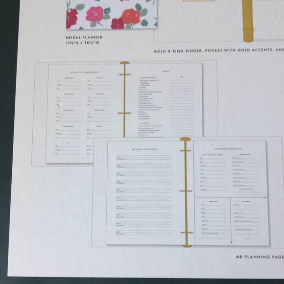 Kate Spade New York Bridal Planner - Brushy Rose Bridal Planner (NWT) - Picture 6 of 16